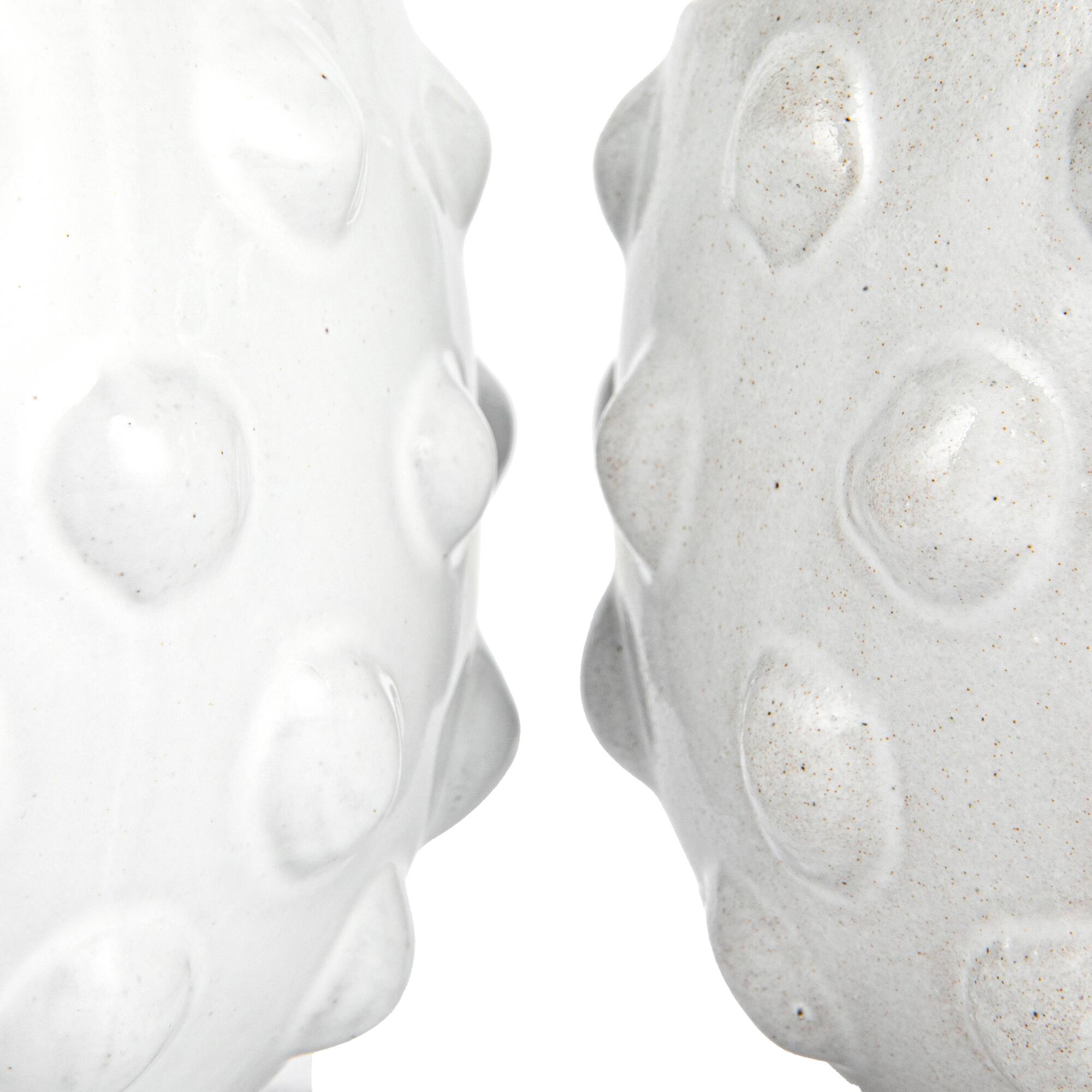 Hello Honey® 5.5" White Bubbled Design Terra Cotta Planter